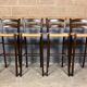 Tabouret de bar 4x vintage jonc brocante