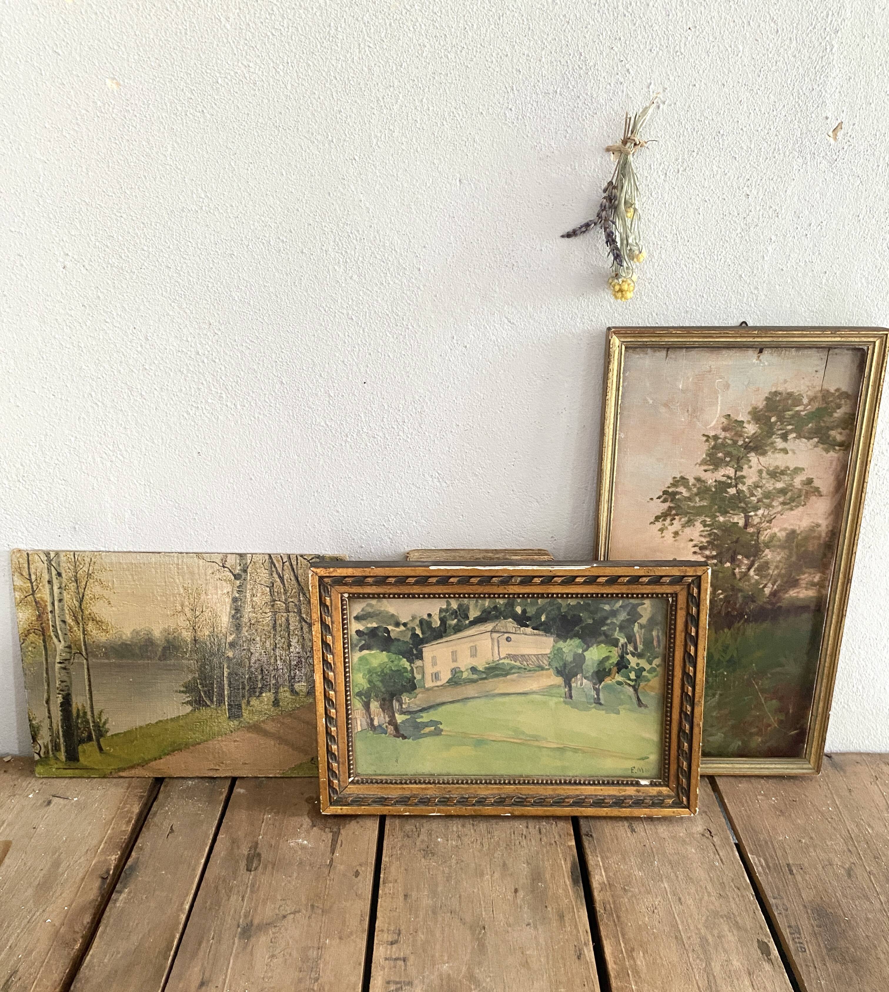 Home drawing, framed and glazed watercolor