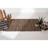 Carpet jute cotton black beige 90x150 cm