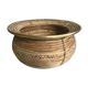 Cache-pot rotin et laiton vintage