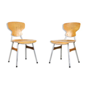 Mid-century plywood chairs by niko kralj, set of 2