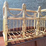 Rattan shelf, several boxes