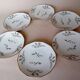 6 Limosa hard porcelain dessert plates (Limoges)