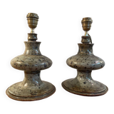 Pair of vintage 1970s stoneware lamps