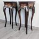 Pair of Louis XV bedside tables with marquetry and gilded bronzes
