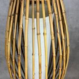 Living room lamp and rattan Italy 70s