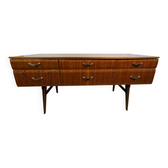 Mid-century retro vintage tola wood sideboard by Meredew, designed by Alpho
