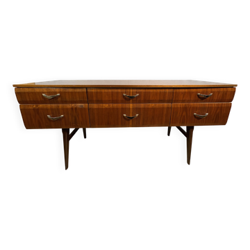 Mid-century retro vintage tola wood sideboard by Meredew, designed by Alpho