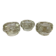 Trio de bougeoirs en verre moulé épais