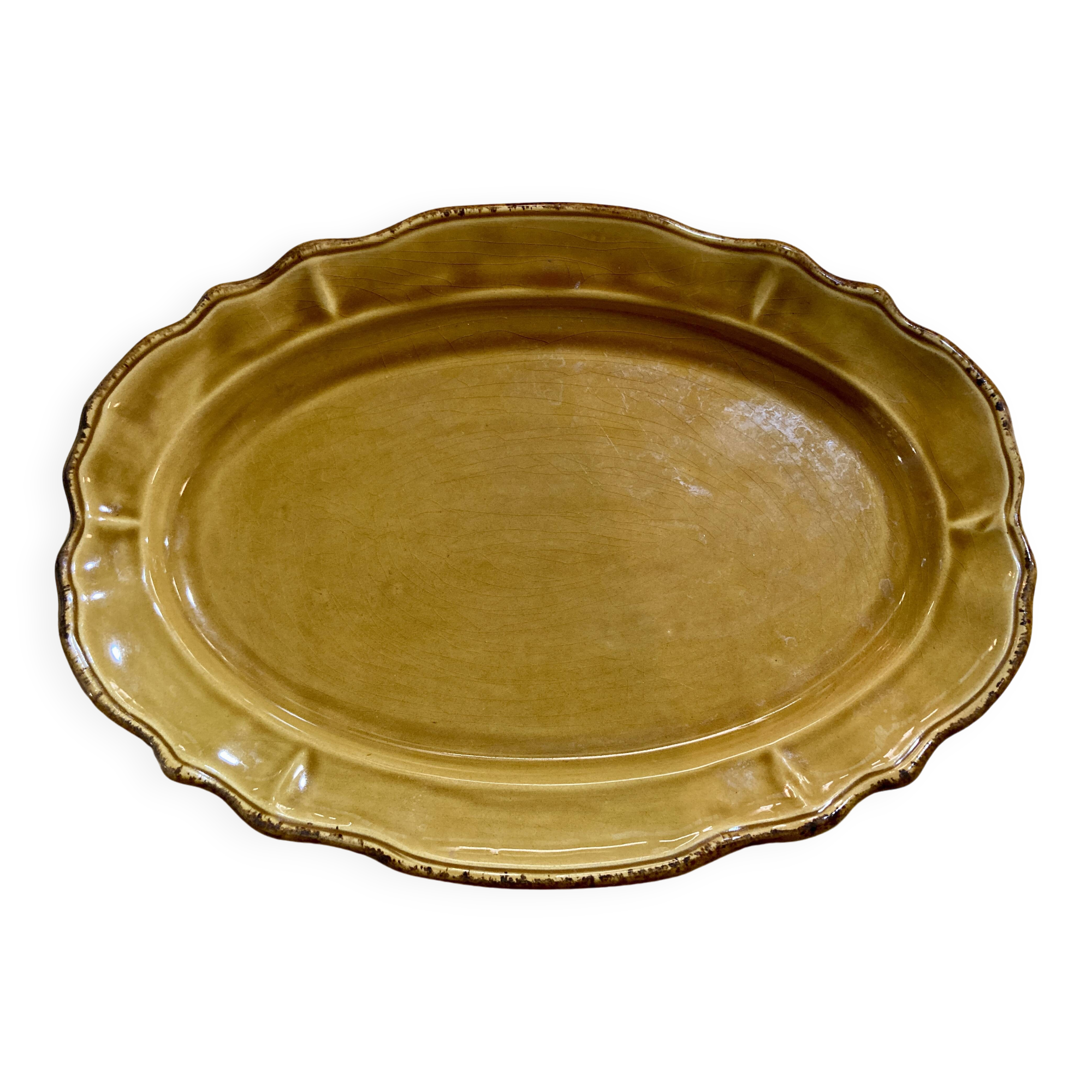 Yellow ochre dish - adp Provence faience.
