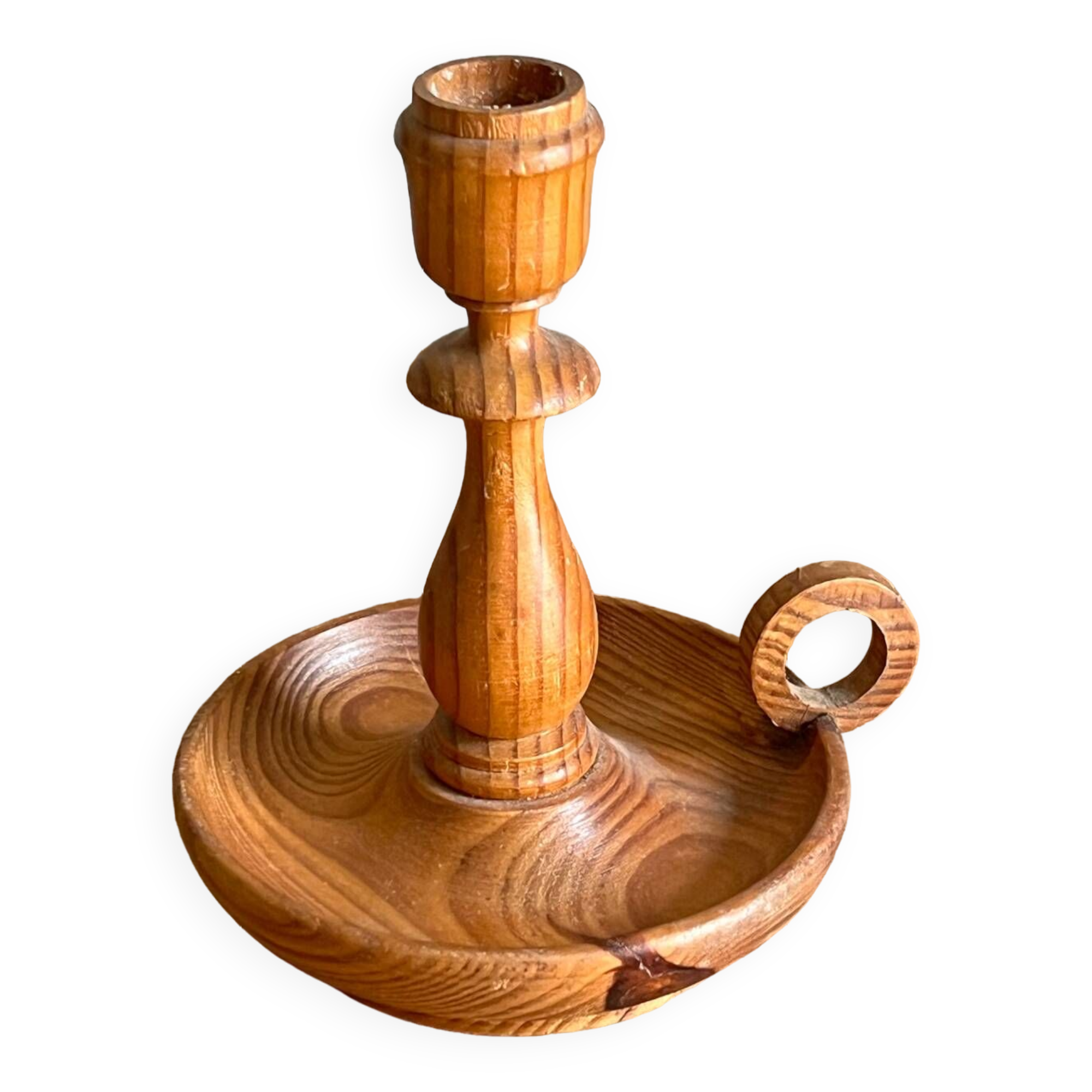Scandinavian pine candle holder, 1970
