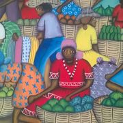Painted canvas signed Maccène Laurent-Haïti 1998
