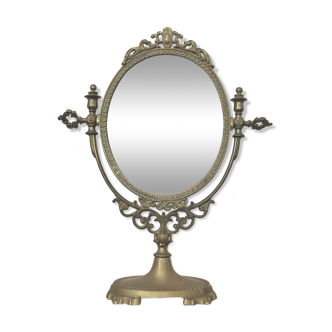 Miroir psyché de coiffeuse en laiton 39x30cm