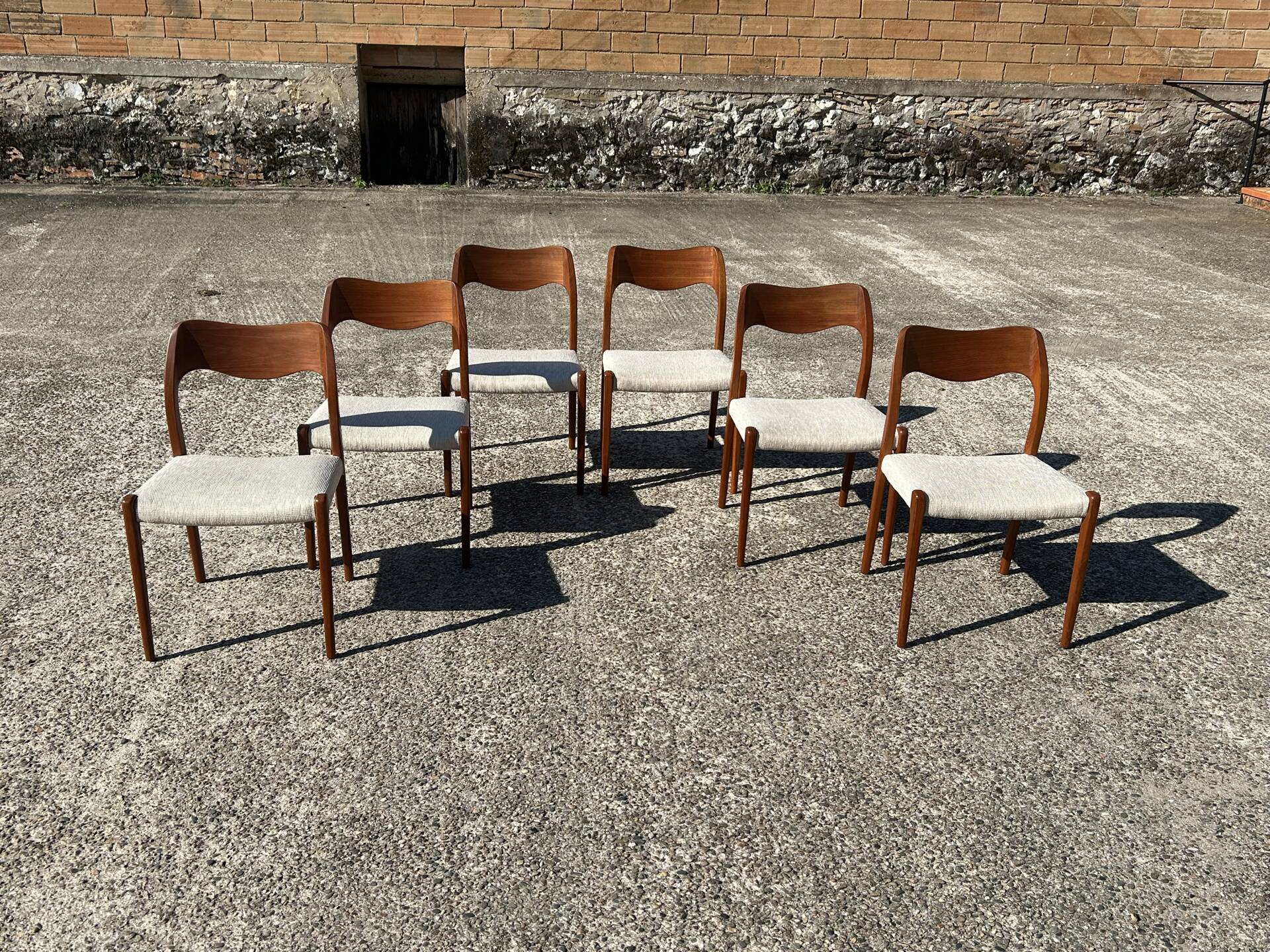 Lot of 6 teak chairs by Niels Otto Møller model 71.