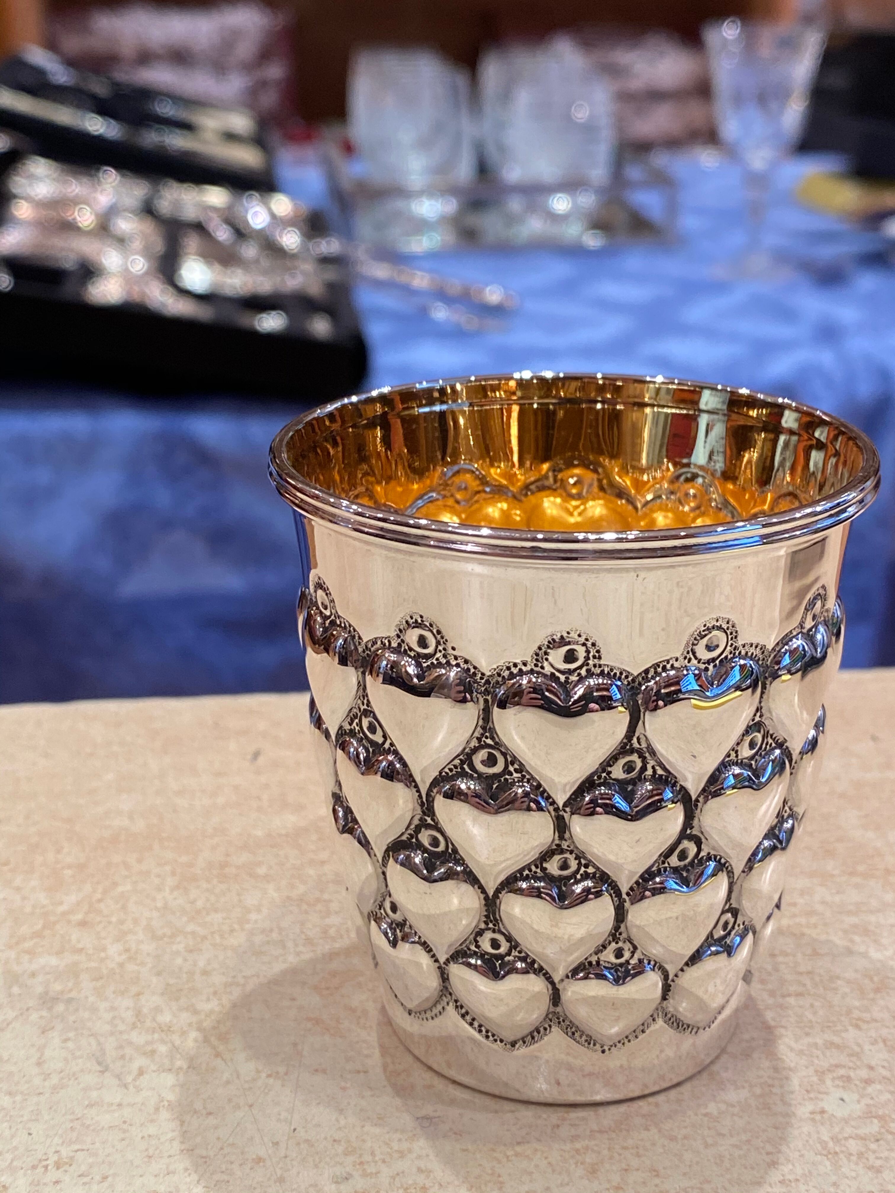 Timbale in solid silver and vermeil