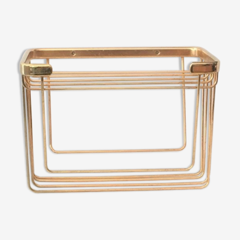 Art deco golden brass shelf 1950
