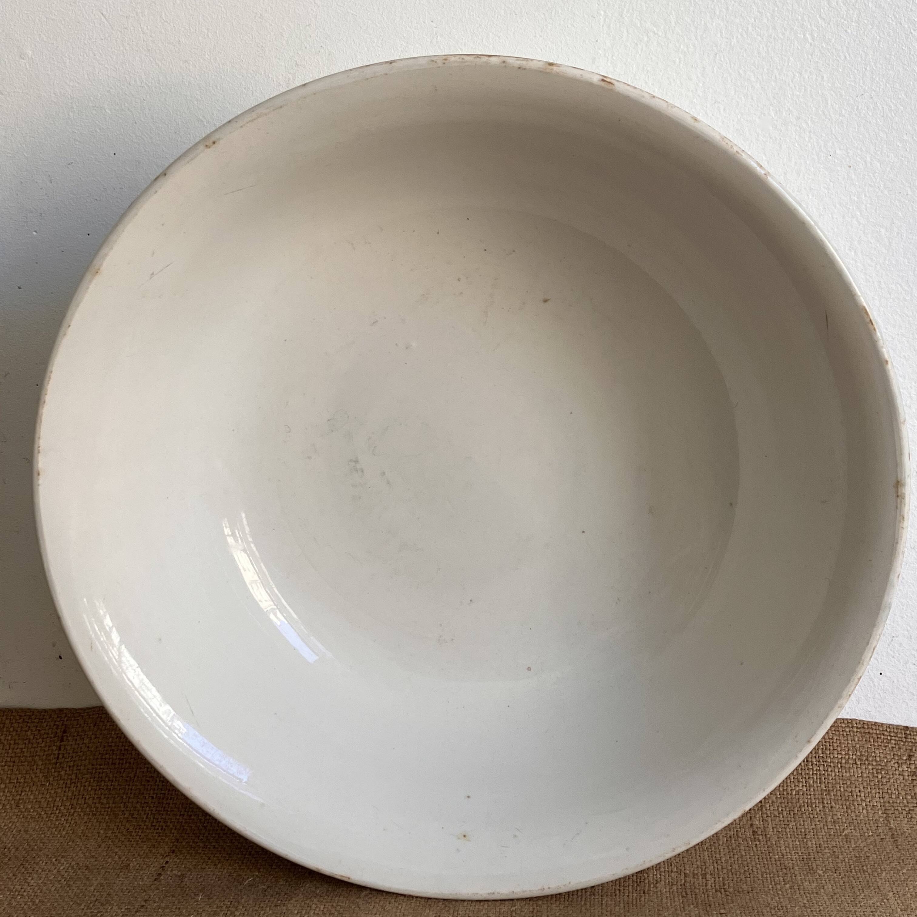 Ancien saladier faïence blanche - Digoin