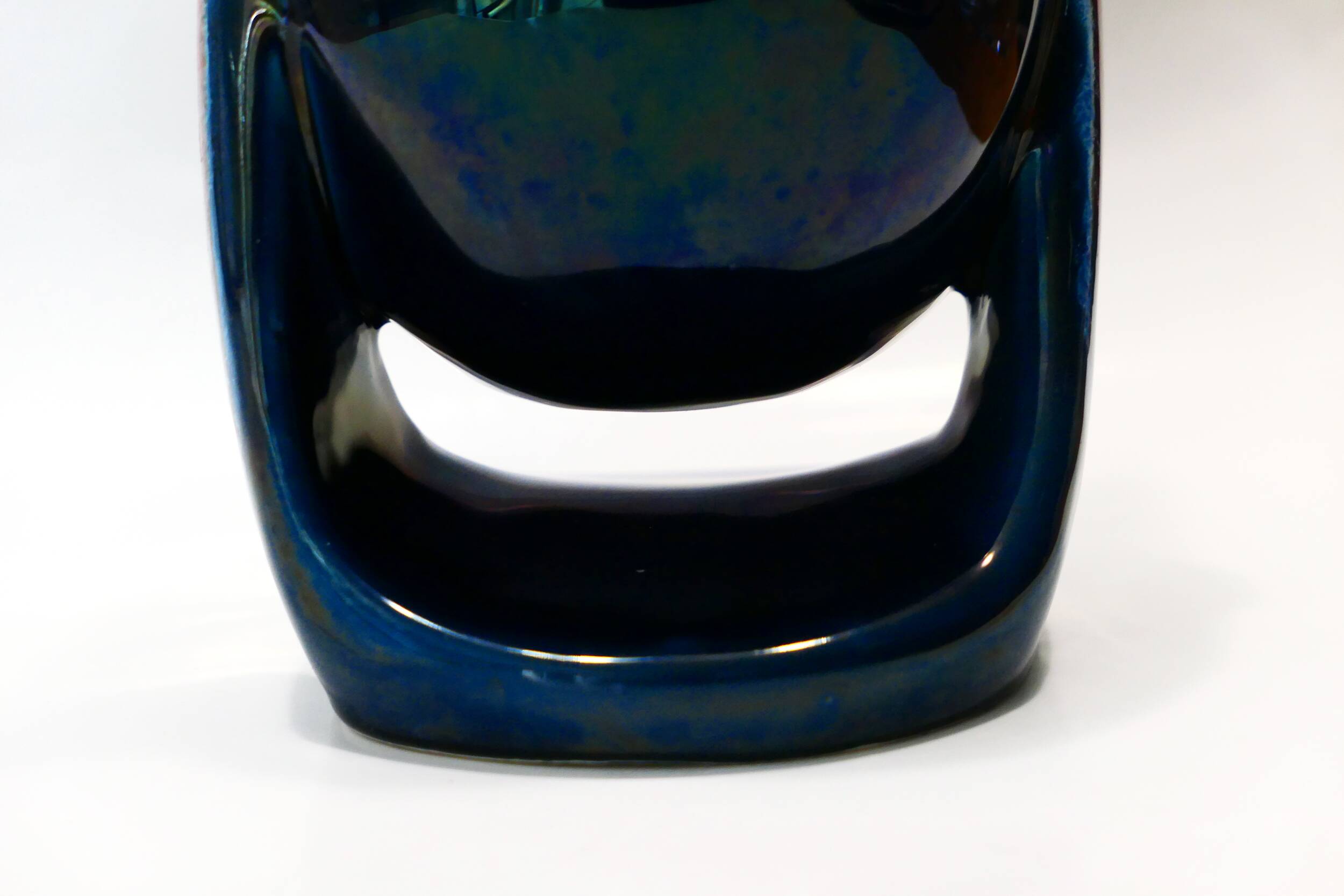 Vase Vallauris forme libre moderniste 1950-60 Bleu rouge