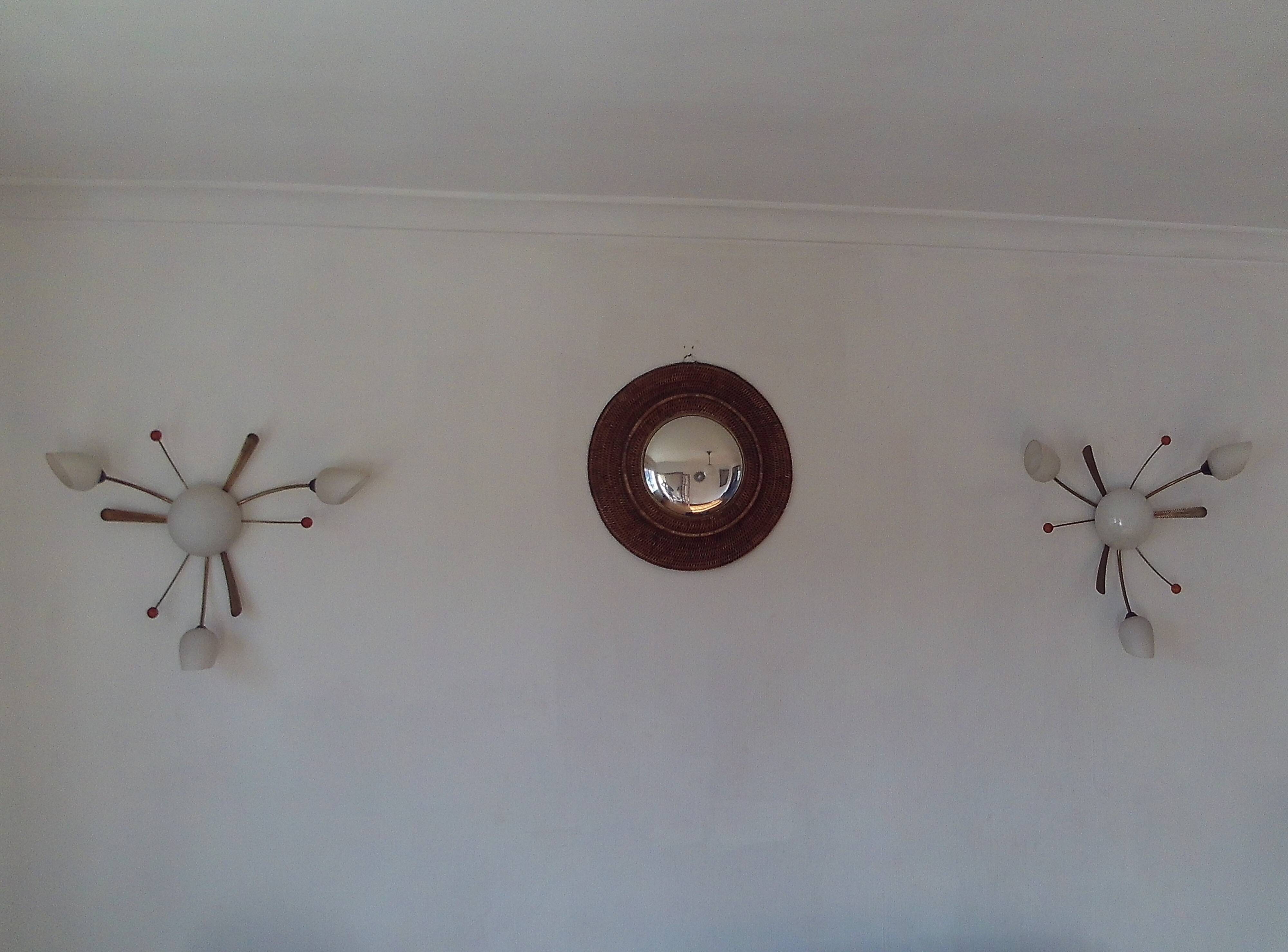 large pair of 1960 wall lights