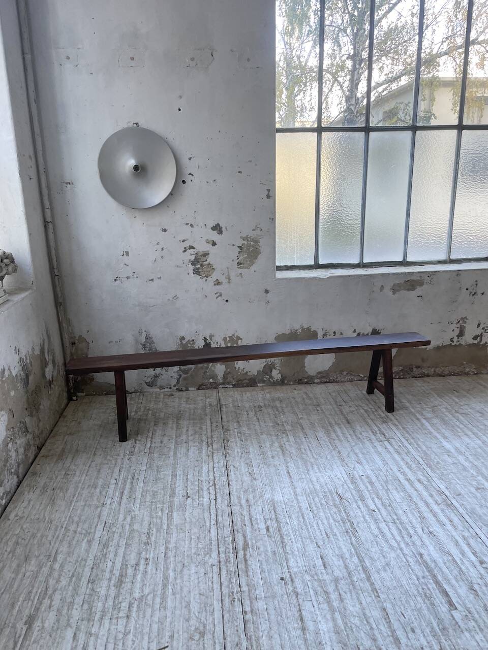 Solid oak bench 230 cm