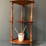 Small old corner shelf in turned wood, 19th century
