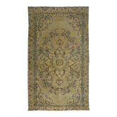 Vintage Turkish Floral Medallion Rug Beige 290 x 164 cm
