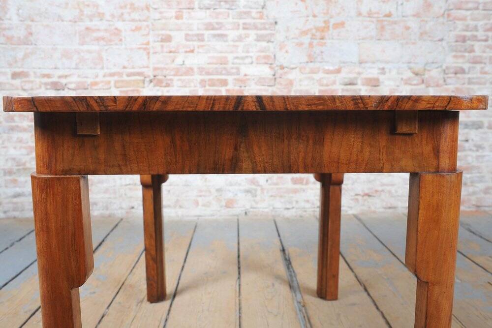 Art Deco Extendable Dining Table in Beech, Spruce and Walnut, Czech, 1930s