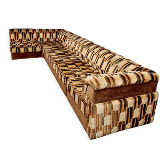 Midcentury modular sofa Laauser vintage 'Earth tones'