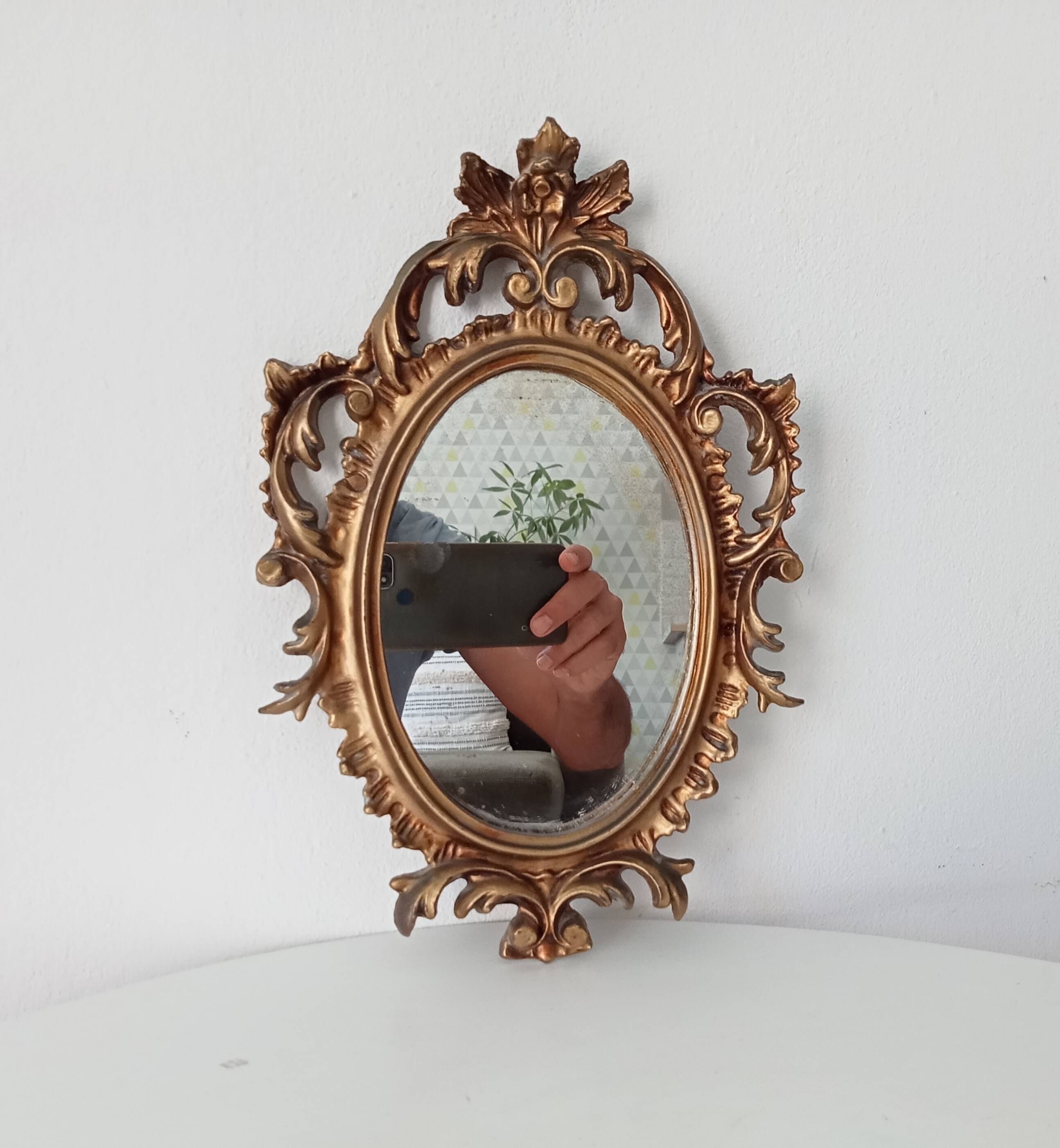 Vintage Italian baroque mirror 1950s 29.5*20