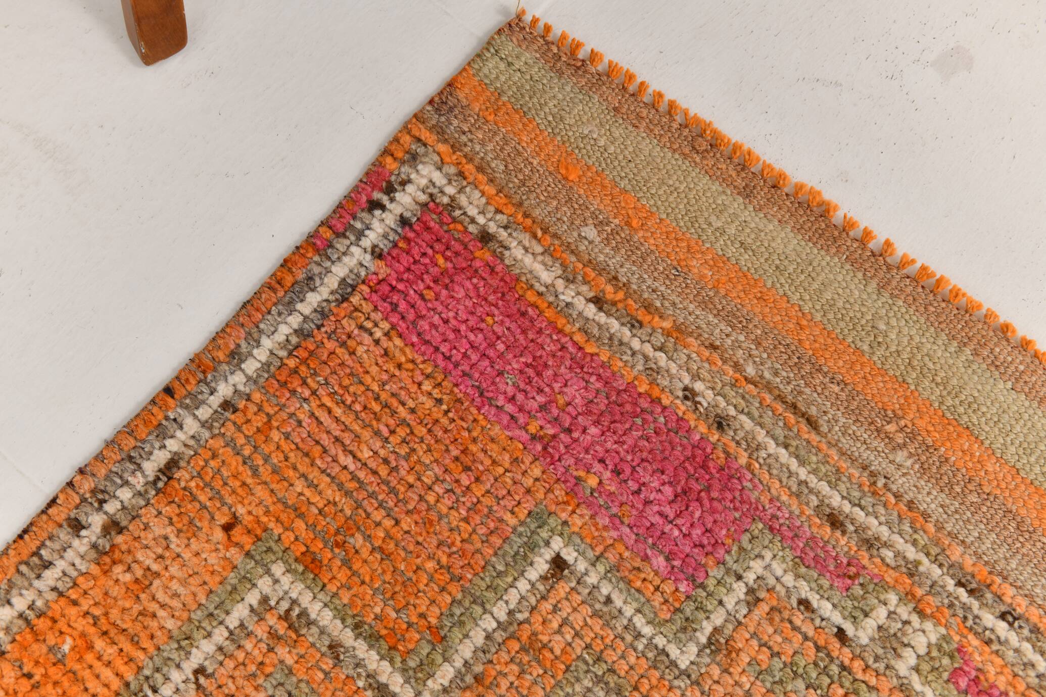 3x9 Vintage Brown & Orange Runner Rug, 84x285Cm