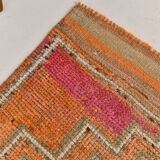 3x9 Vintage Brown & Orange Runner Rug, 84x285Cm