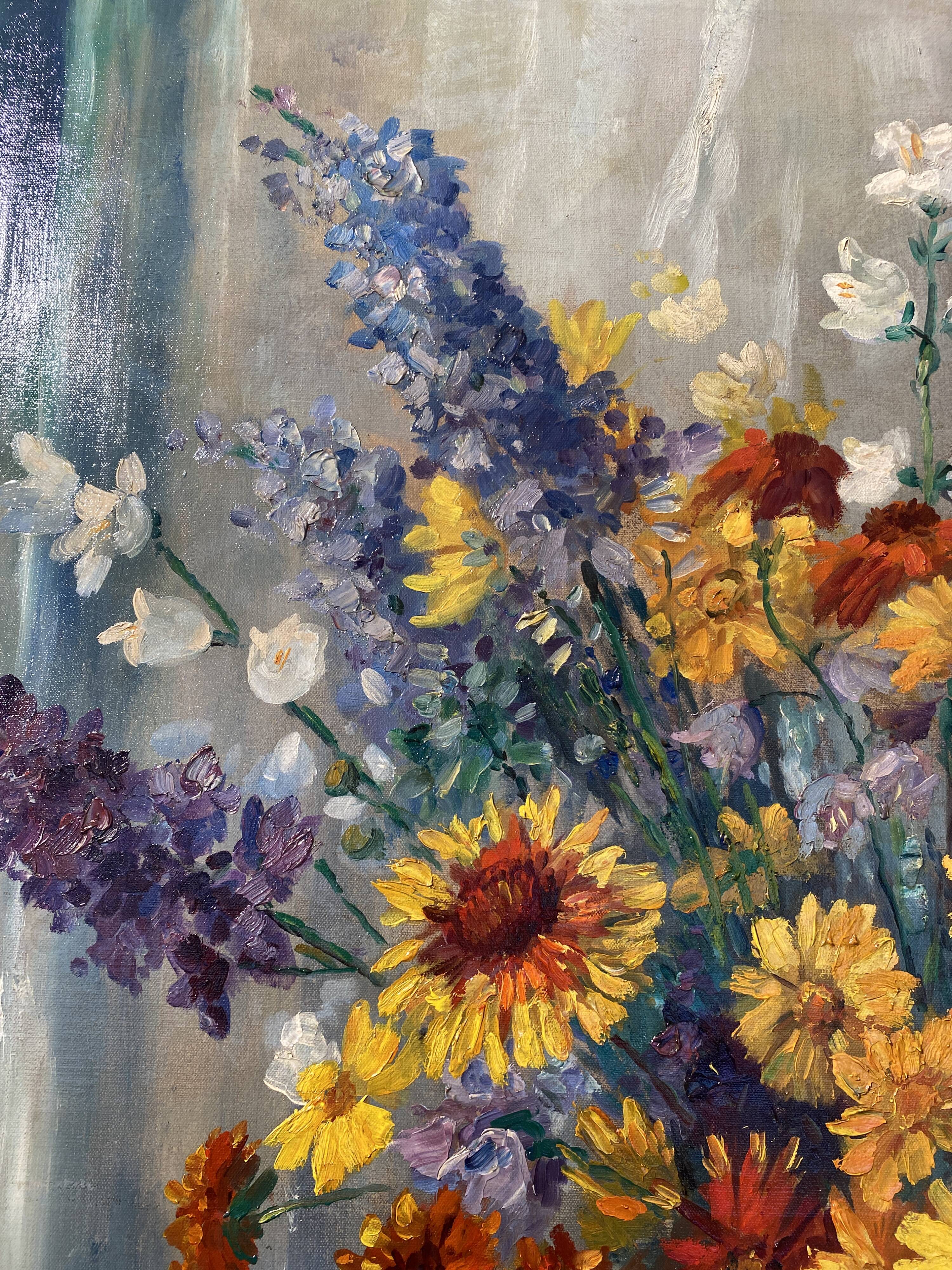 Tableau bouquet de fleurs par raymond charlot