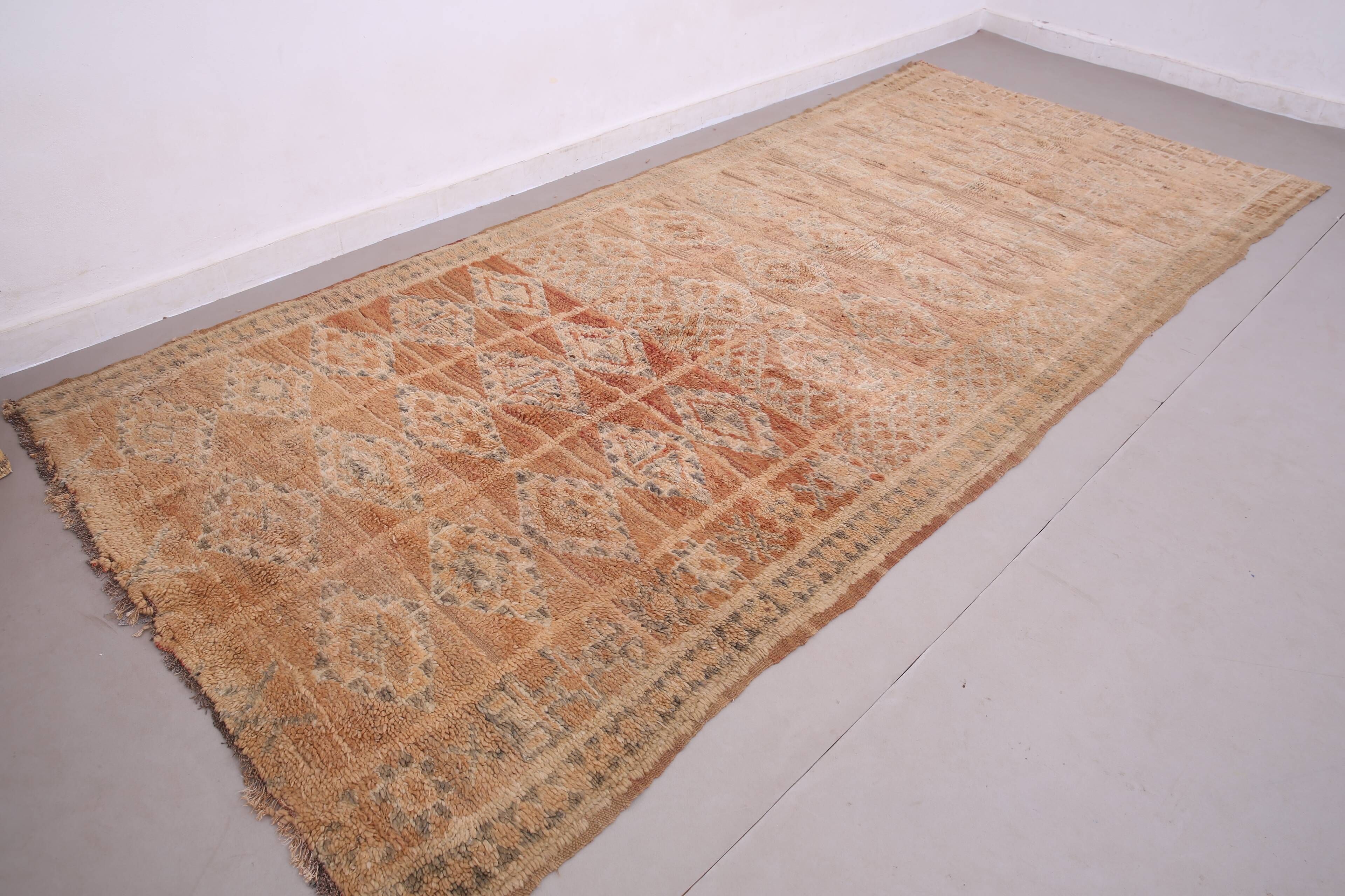 Peach Vintage Moroccan Rug 164 x 376 cm - Berber Wool Rug - Handmade Rug