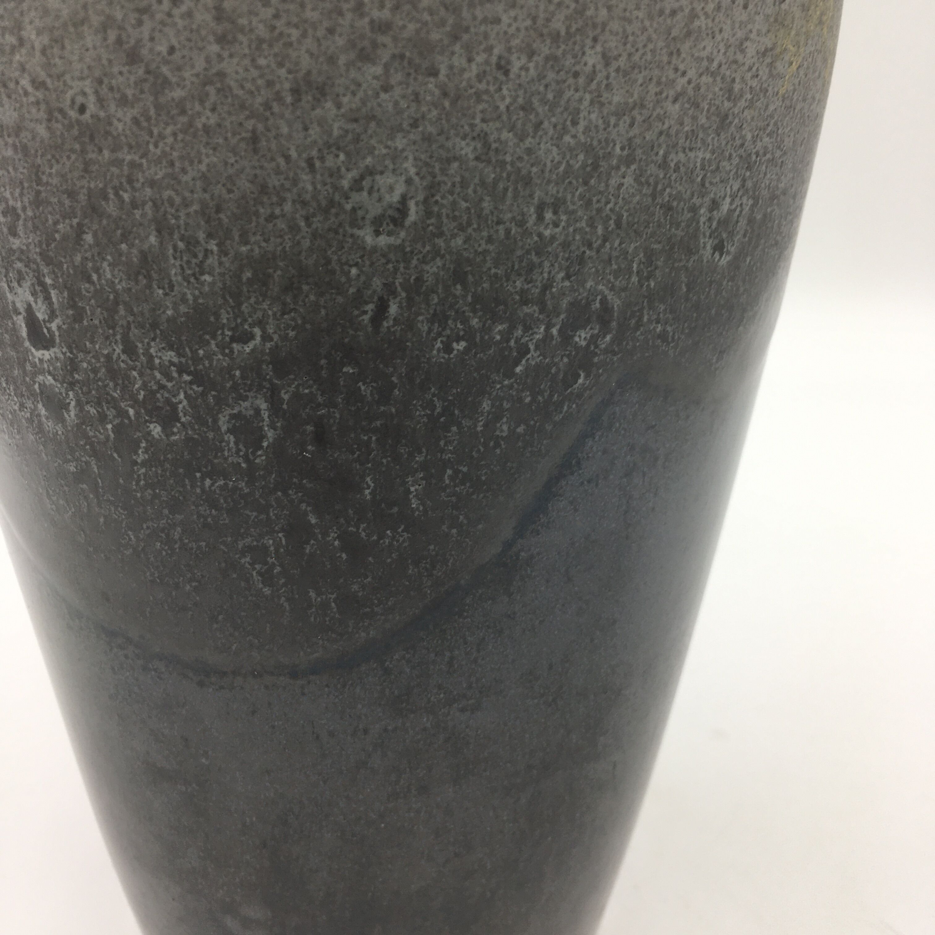 Brown and light grey ceramic vase