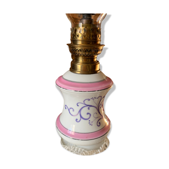 Antique porcelain kerosene lamp