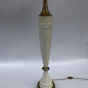 1960s laurel greek key ceramic brass table lamps hollywood regency neoclassical