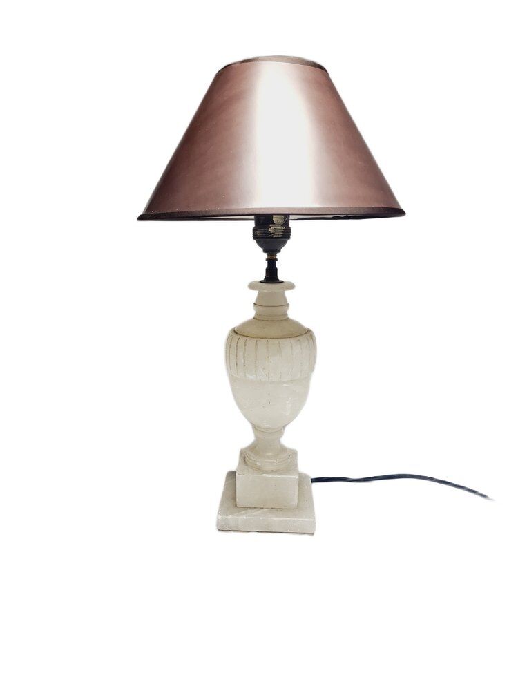 Art Deco alabaster bedside lamp, Belgium, 1950s