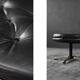 Vintage Mid-Century Scandinavian Modern Black Leather Rectangular Ottoman
