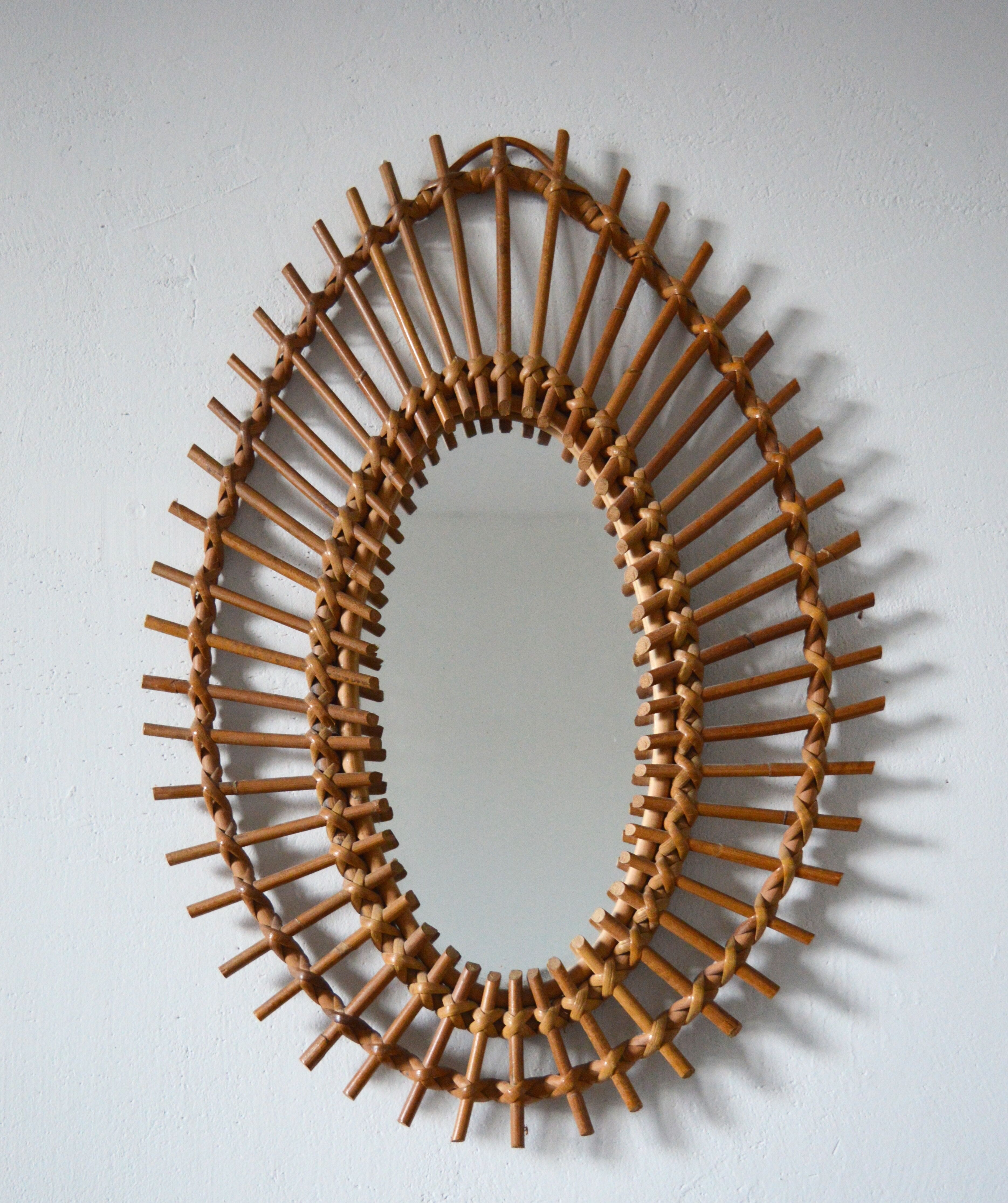 rattan mirror 42x60cm