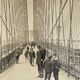Old photography stereo, stereograph, luxury albumine 1903 Brooklyn Bridge, New York