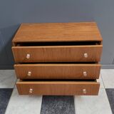 Teak chest of drawers 1970s with perspex handles