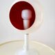 Space age eyeball tafellamp, Anvia, wit metaal, jaren 1960