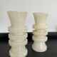 Pair of vintage alabaster candle holders