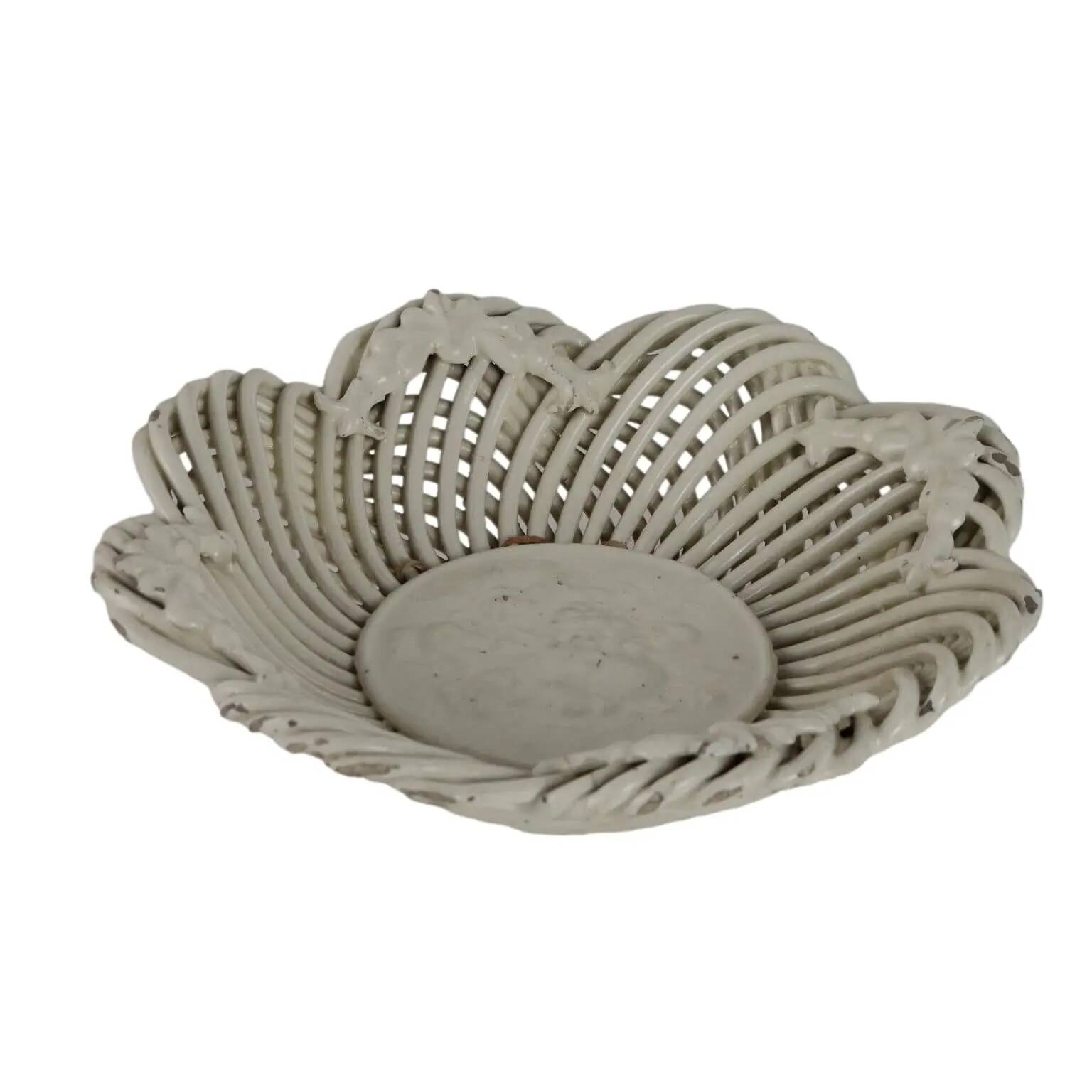 Antique ceramic basket, Veneto, 19th century