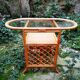 Glass and rattan table