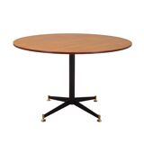 Teak round table, Italian design, 1970s, production: Italy