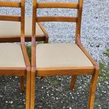 Set of six chairs with fabric tops
