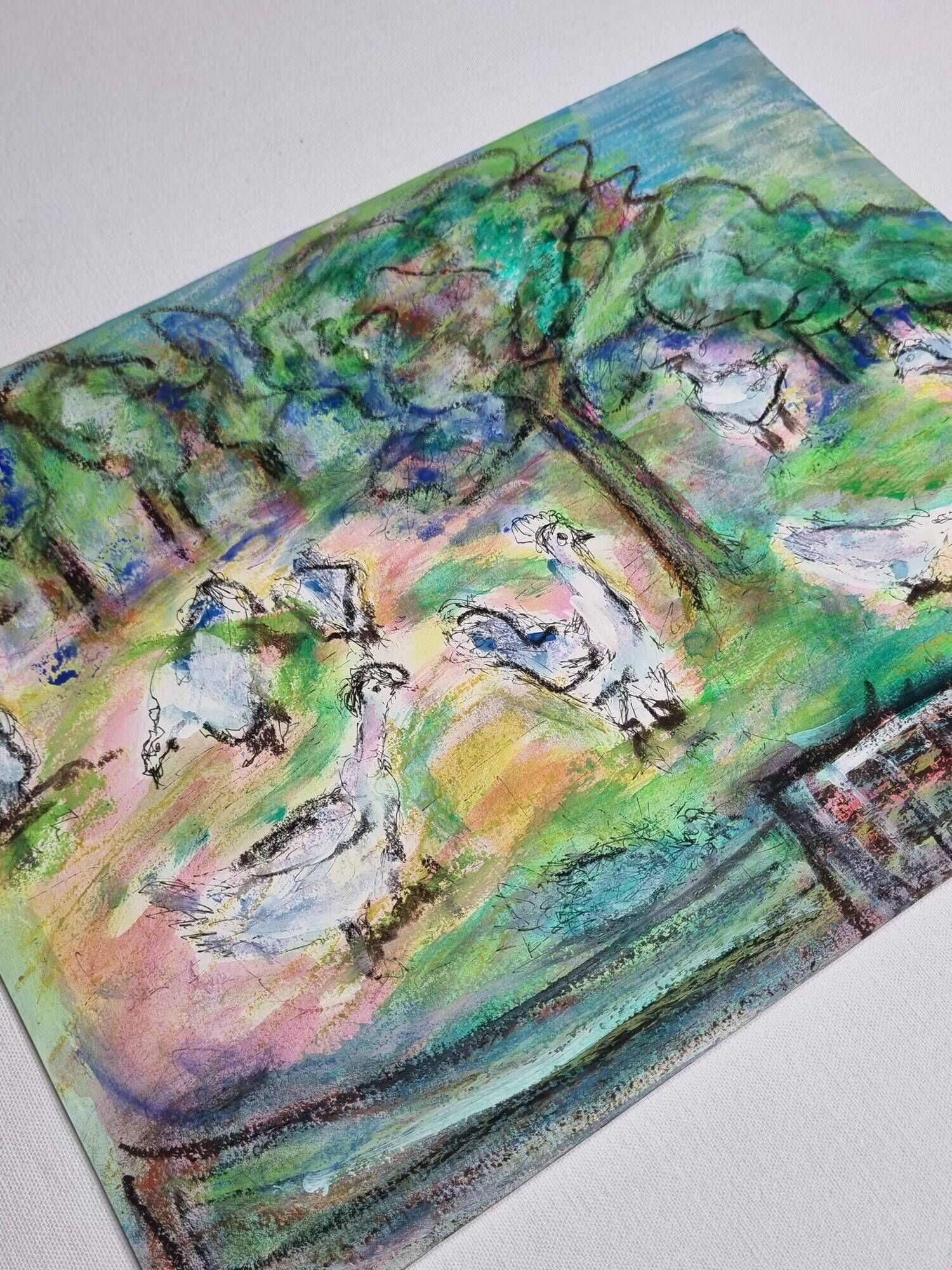 Oil pastel, notebook of a traveler in Tuscany 09, 31 x 24 cm