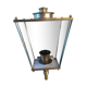 Antique lantern wall light in solid brass and glass.