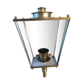 Antique lantern wall light in solid brass and glass.